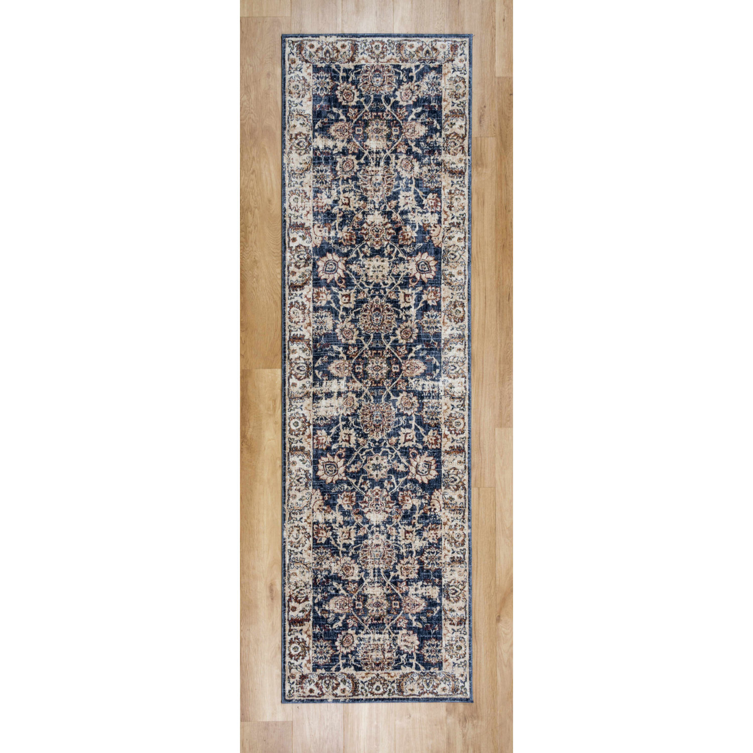 Alhambra 6549A Dark Blue Ivory Runner