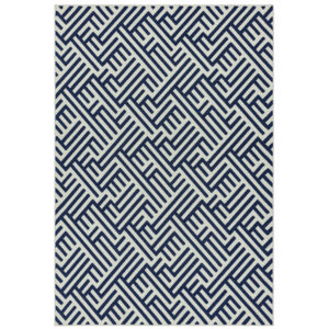 Antibes AN04 Blue White Linear Rug
