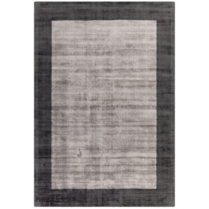 Blade Border 04 Charcoal Silver Rug