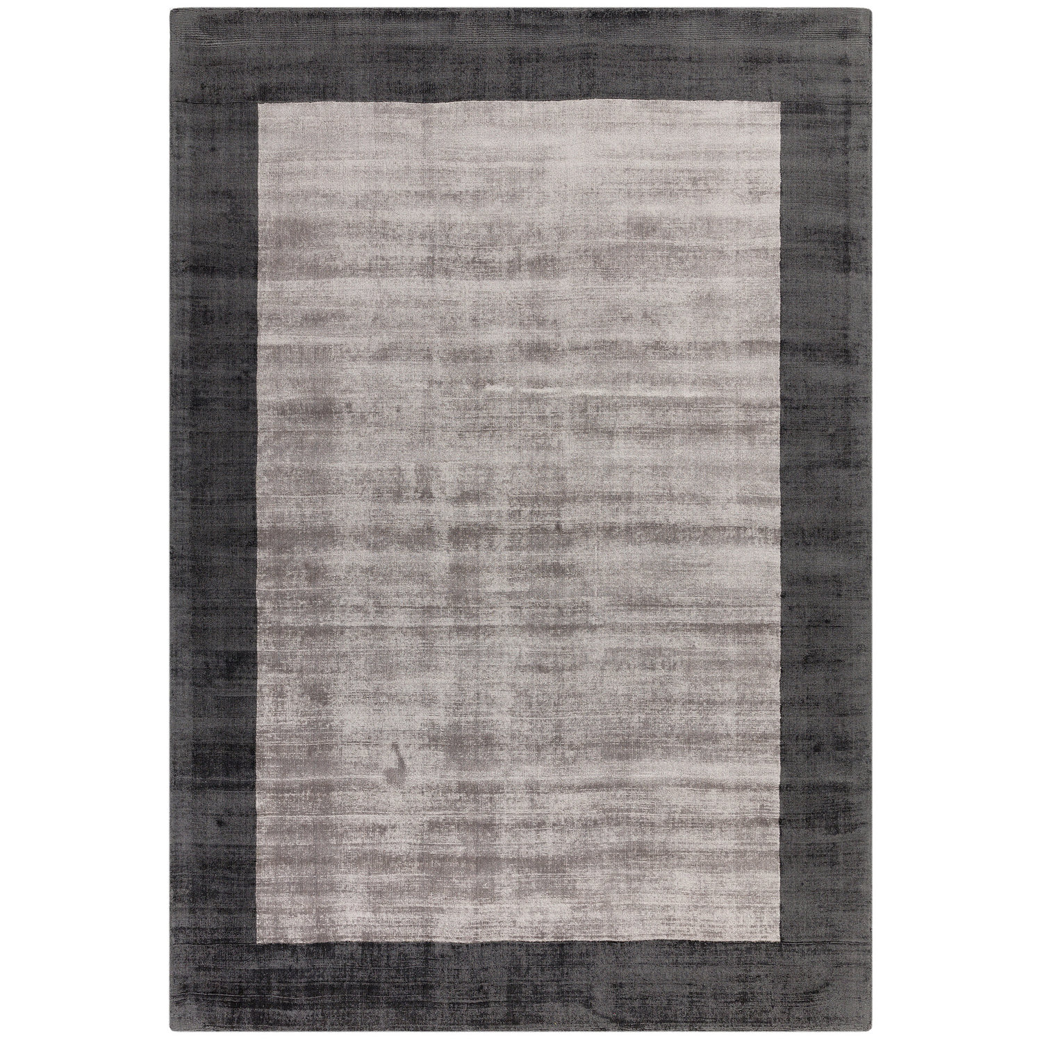 Blade Border 04 Charcoal Silver Rug