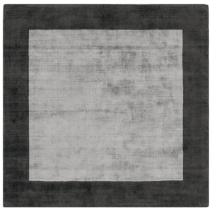Blade Border 04 Charcoal Silver Square Rug