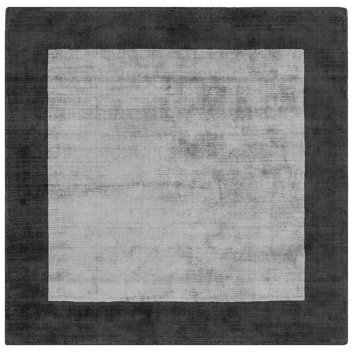 Blade Border 04 Charcoal Silver Square Rug