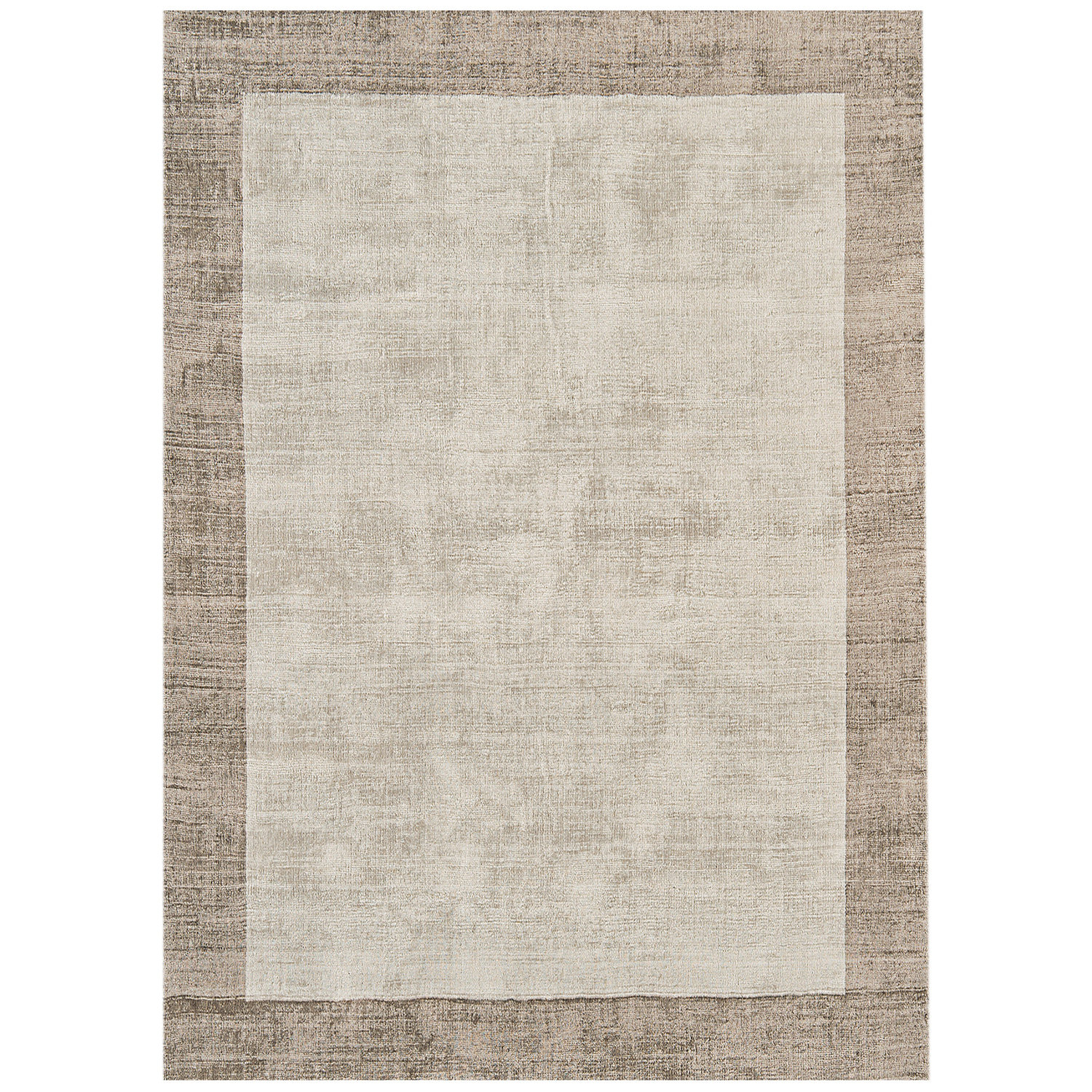 Blade Border 03 Smoke Putty Square Rug