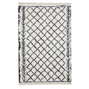 Boho 7043 White Black Rug
