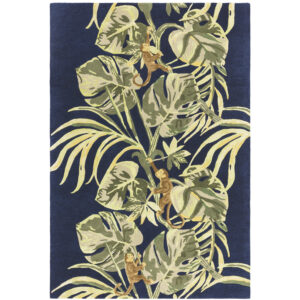 Clarke & Clarke Monkey Business Indigo Blue Rug