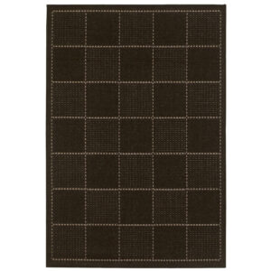 Check Flatweave Black Rug