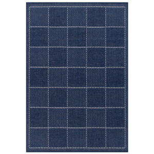 Check Flatweave Blue Rug