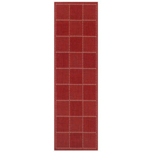 Check Flatweave Red Runner