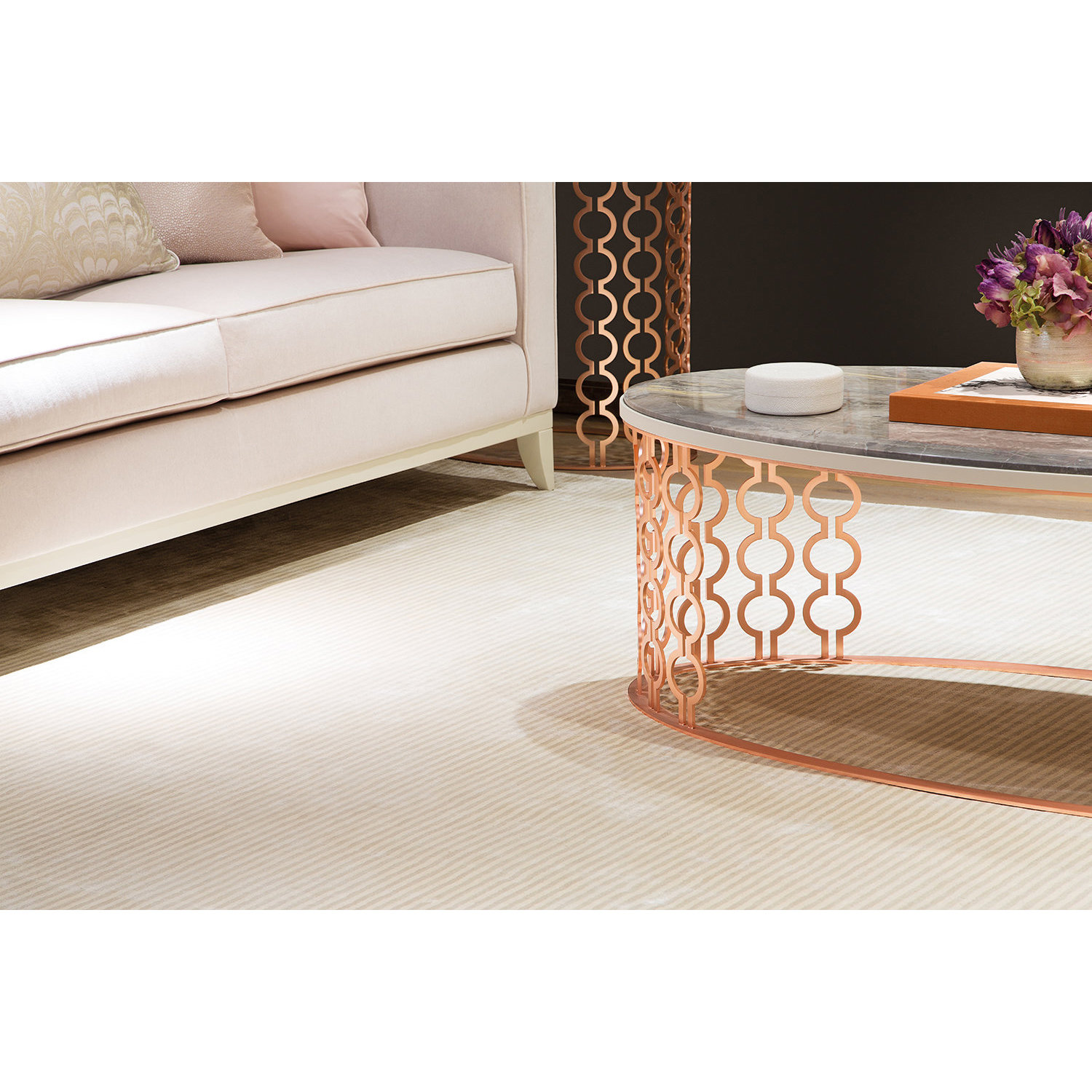 Katherine Carnaby Chrome Stripe Putty Rug