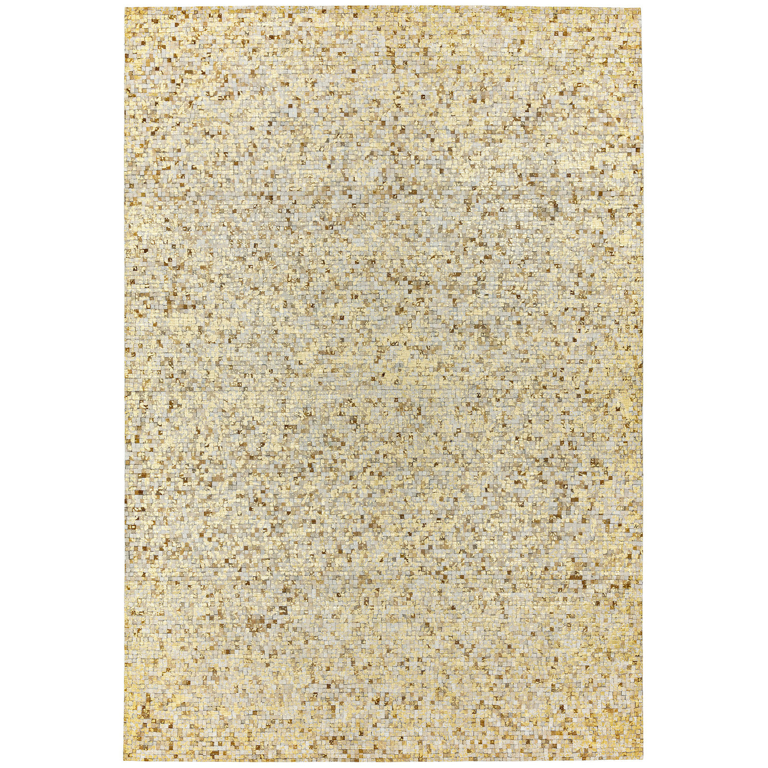Elona Mosaic Cowhide Gold Rug