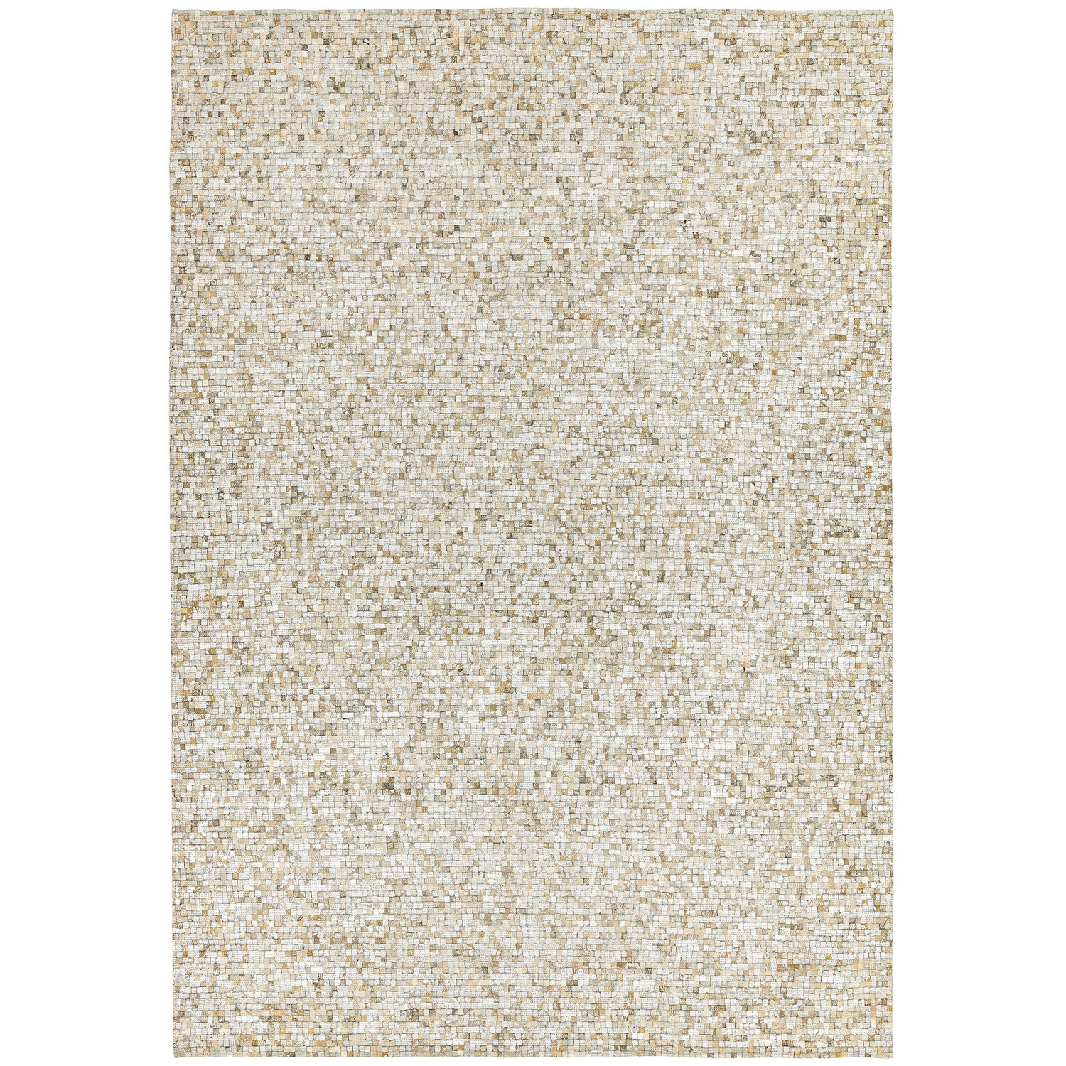 Elona Mosaic Cowhide Silver Rug
