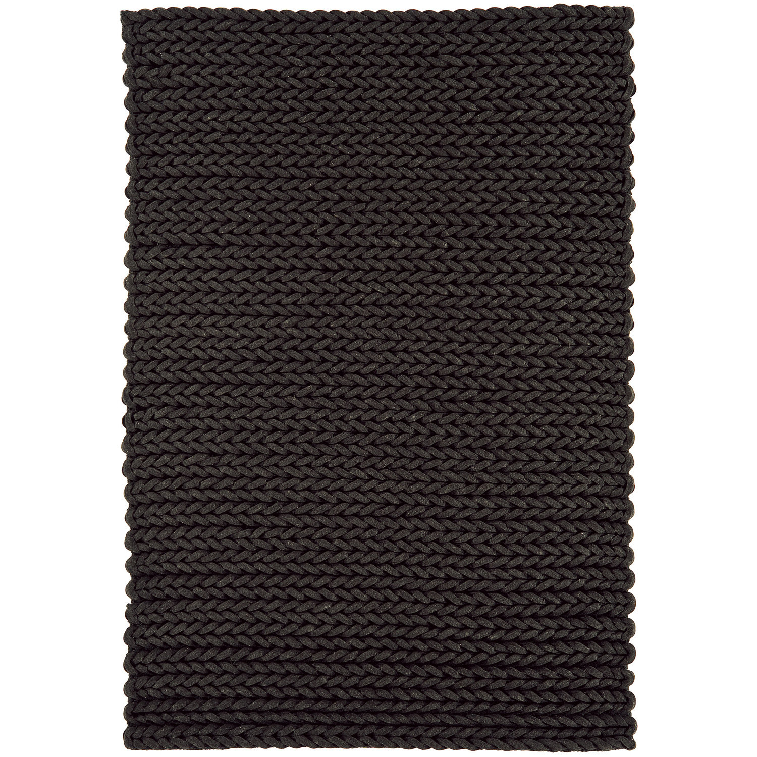Helix Felted Wool Braid Charcoal Rug