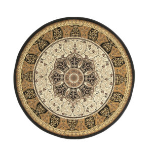 Heritage 4400 Black Cream Circle Rug
