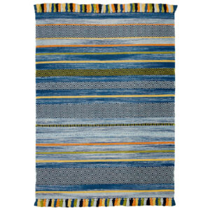 Kelim Stripe Blue Rug