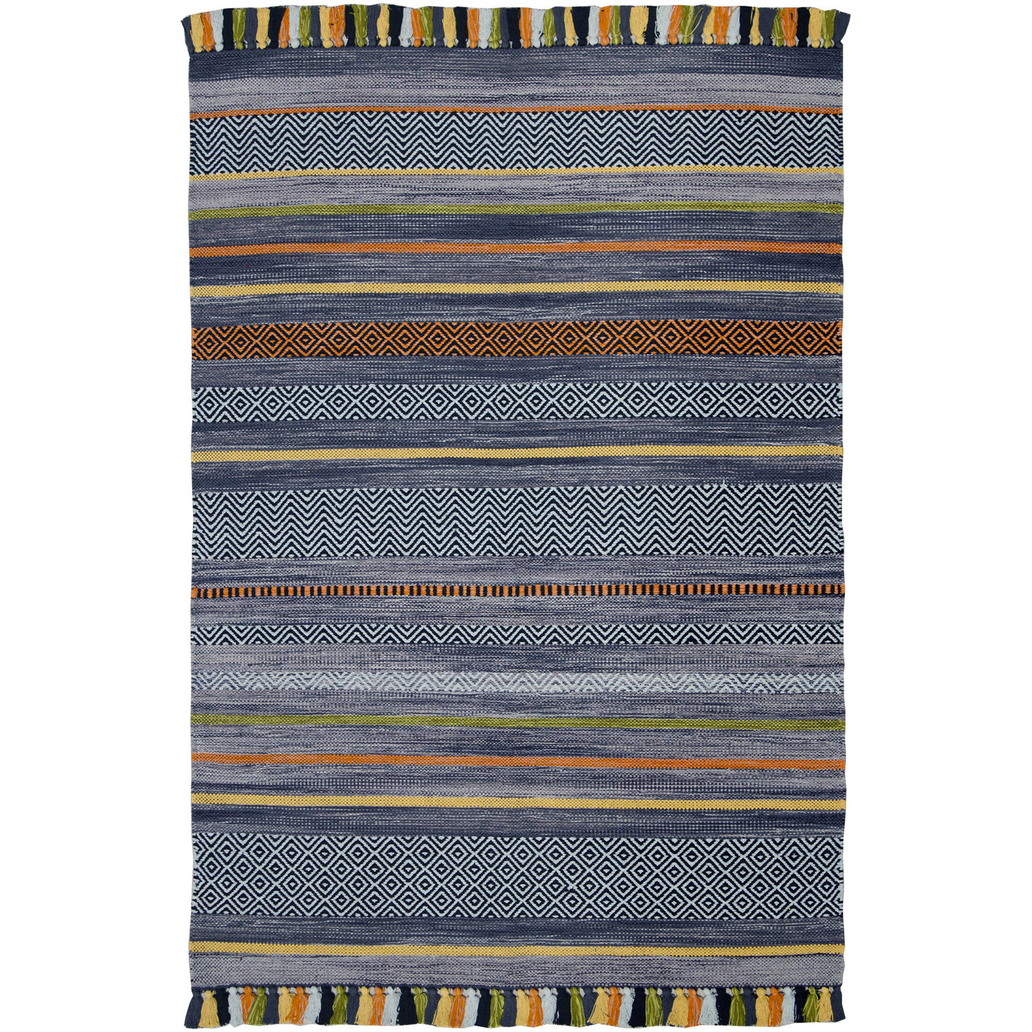Kelim  Stripes Charcoal Rug