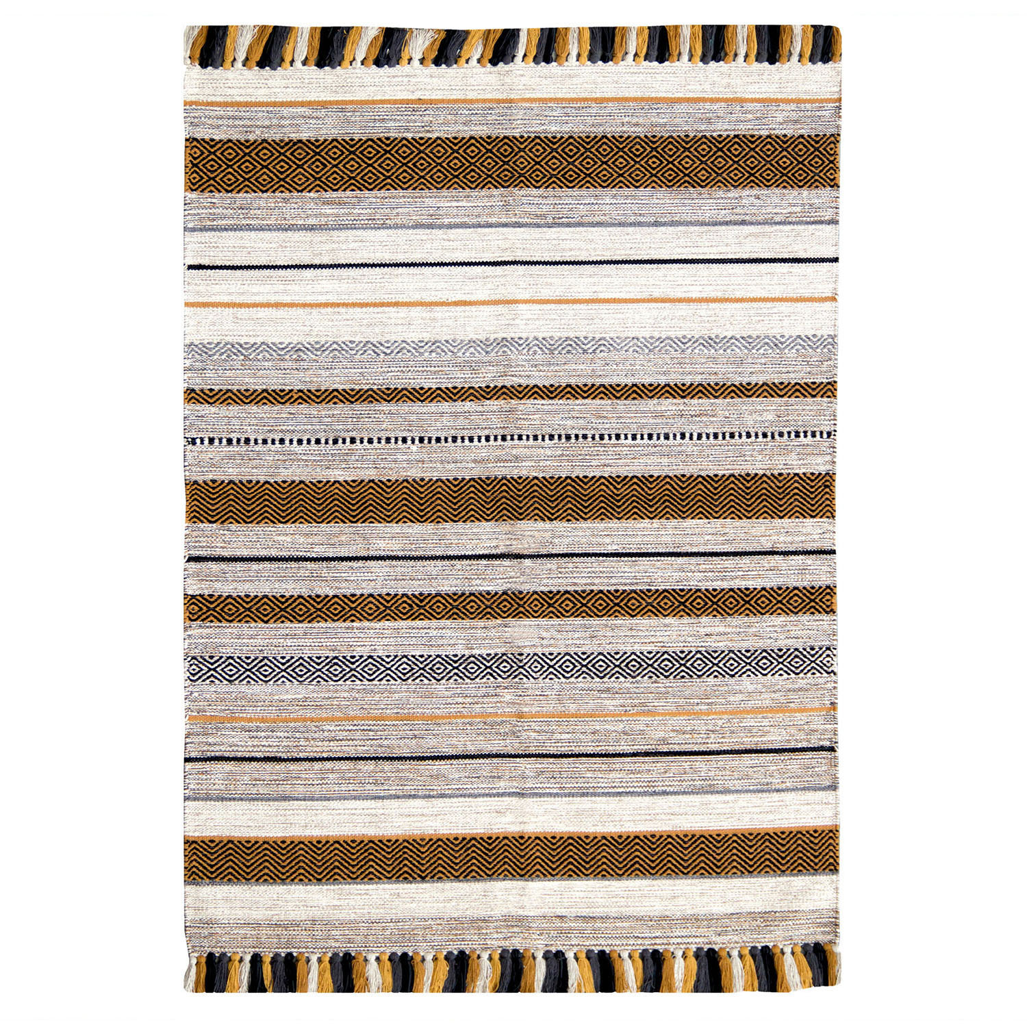 Kelim Stripes Ochre Rug