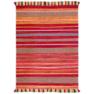 Kelim Stripe Red Rug