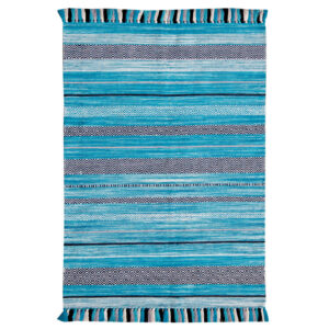 Kelim Stripes Teal Rug