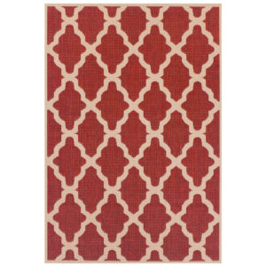 Moda Flatweave Trellis Red Rug