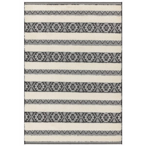 Monty MN03 Black Cream Stripe Rug