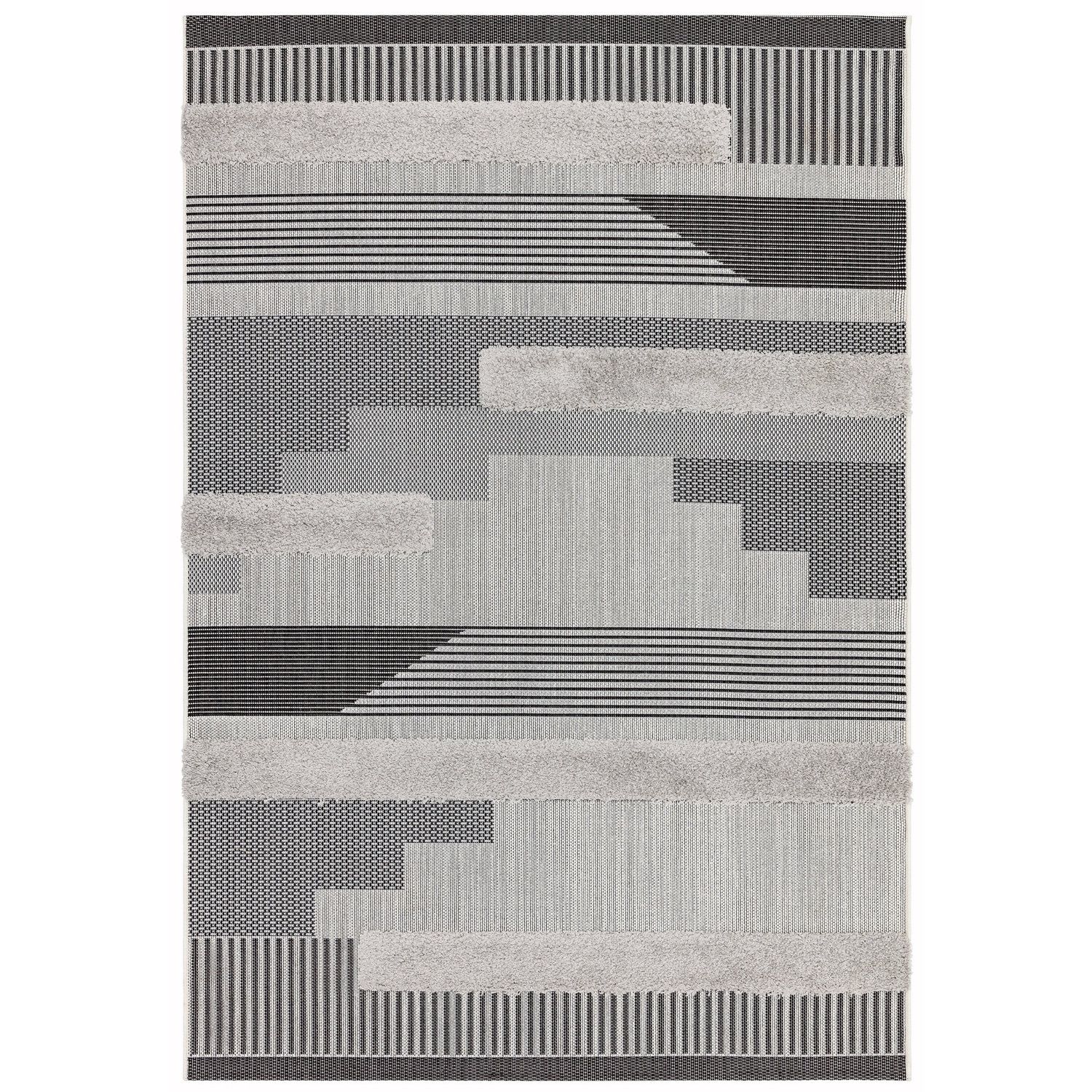 Monty MN05 Black Grey Geometric Rug