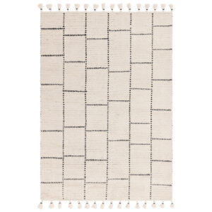 Nepal 07 Cream Black Tile Rug