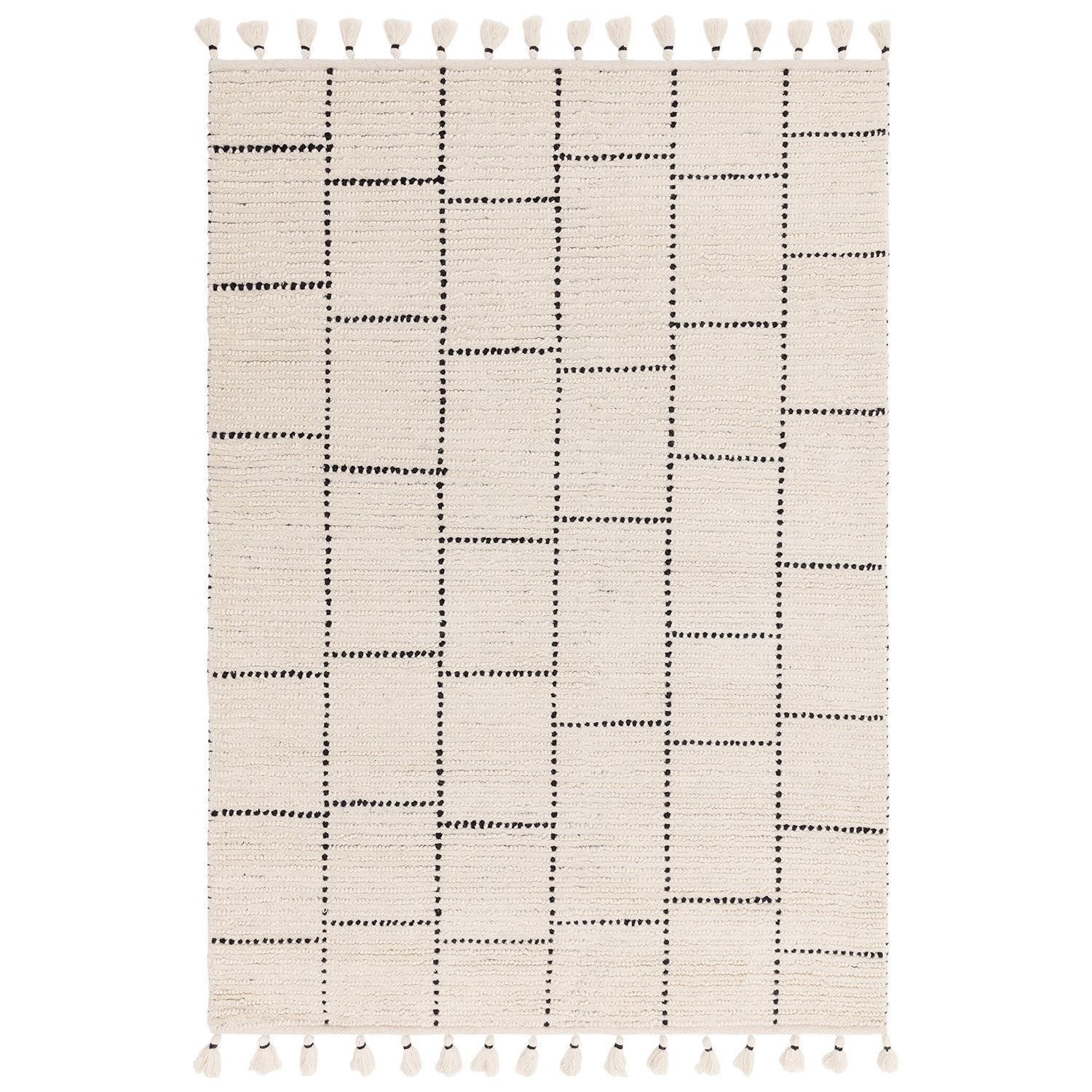 Nepal 07 Cream Black Tile Rug