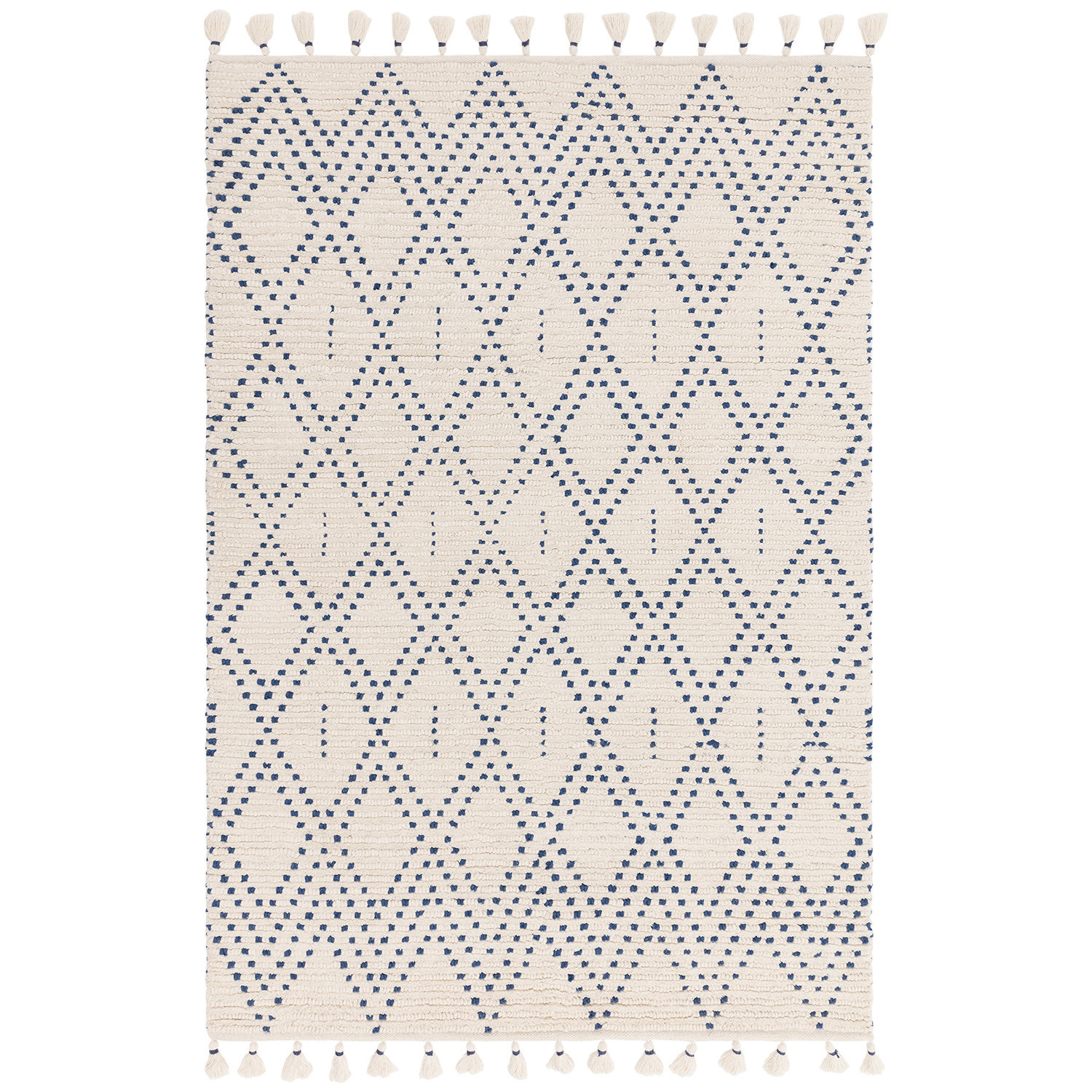 Nepal 03 Cream Blue Diamond Rug