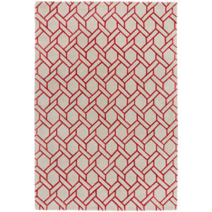 Nexus FL03 Fine Lines Silver Red Rug