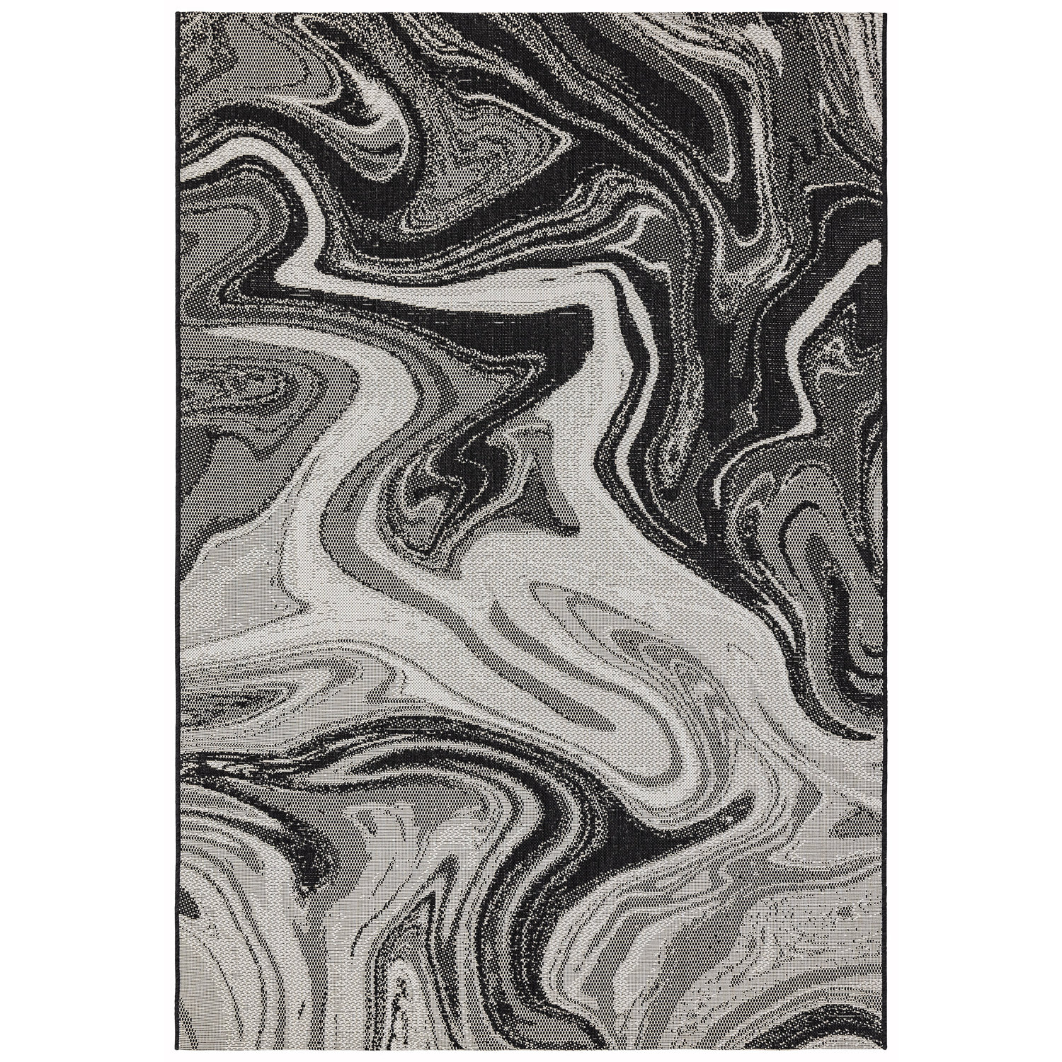 Patio 19 Black Marble Rug