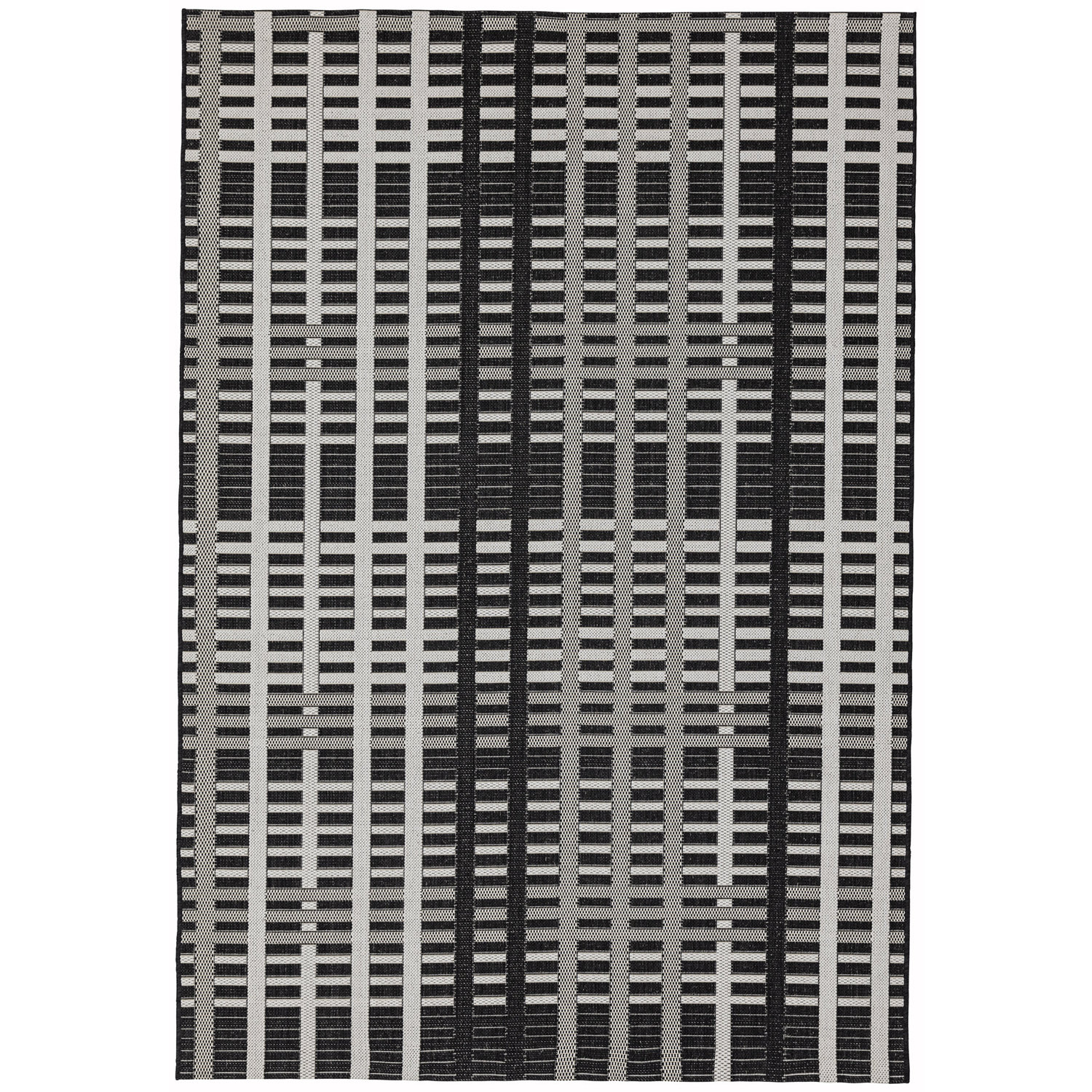 Patio 22 Black Grid Rug