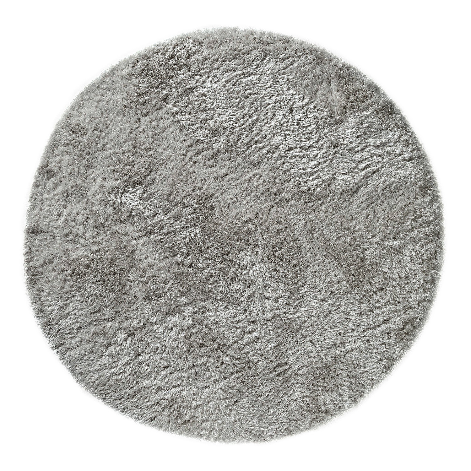 Plush Silver Circle Rug