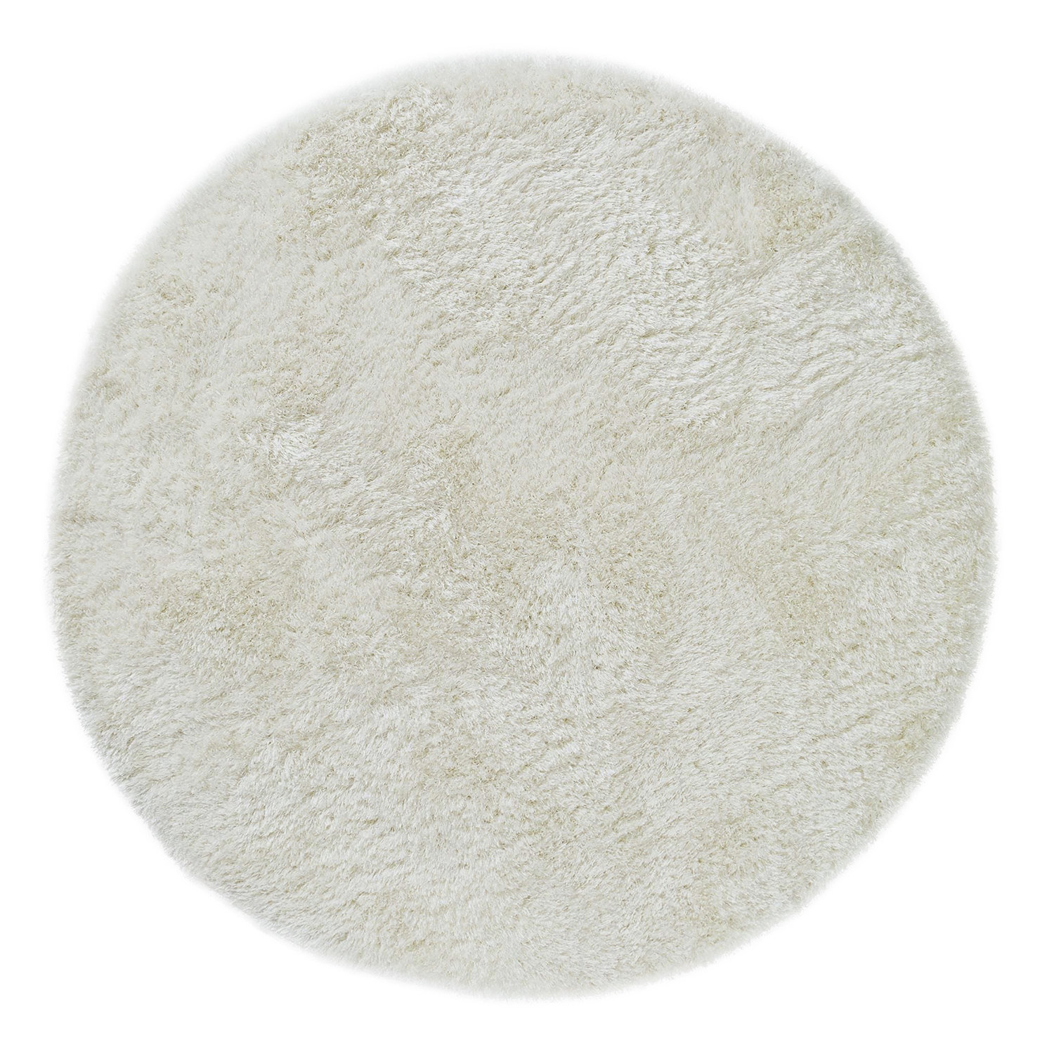 Plush White Circle Rug