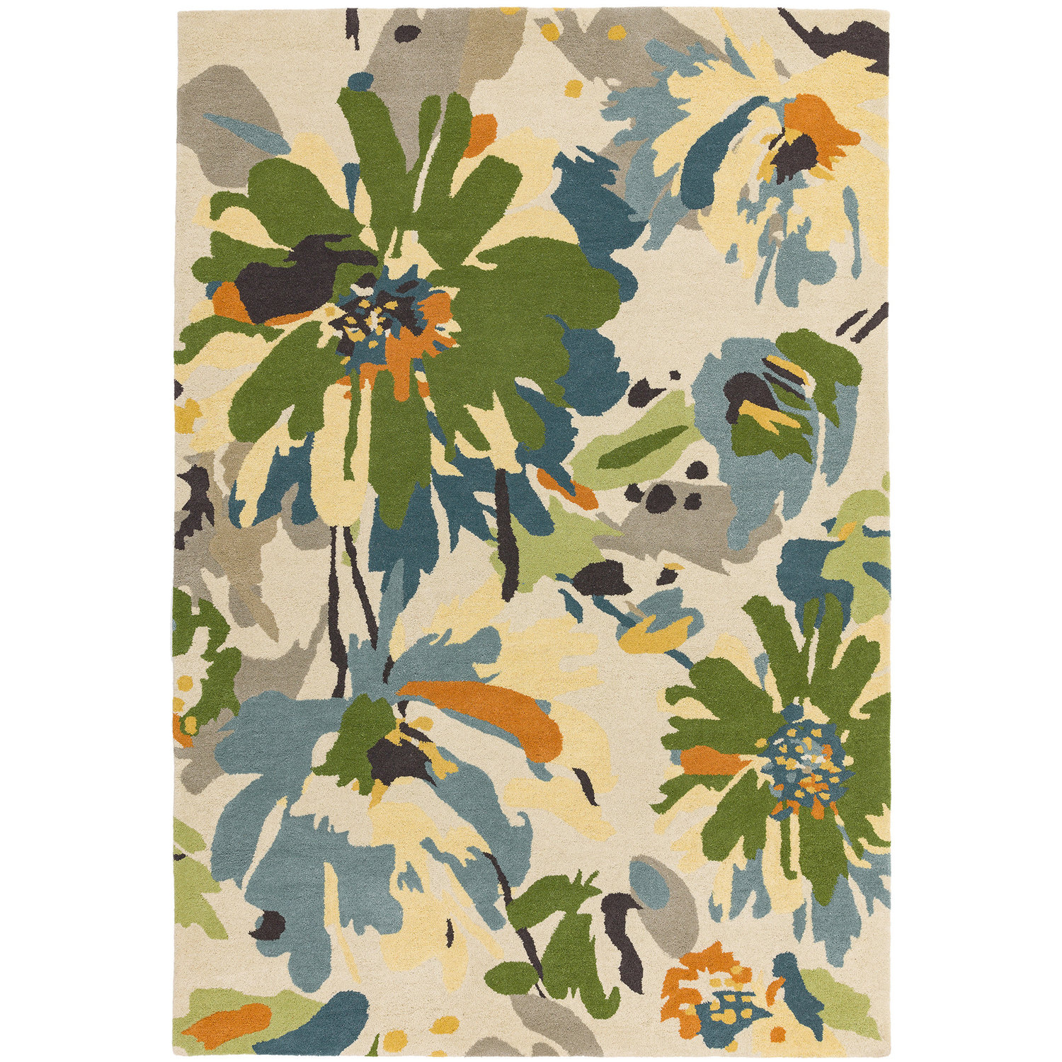 Reef RF11 Floral Green Multi Rug