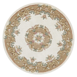 Royal Cream Beige Circle Rug