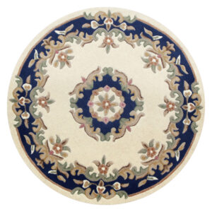 Royal Cream Blue Circle Rug