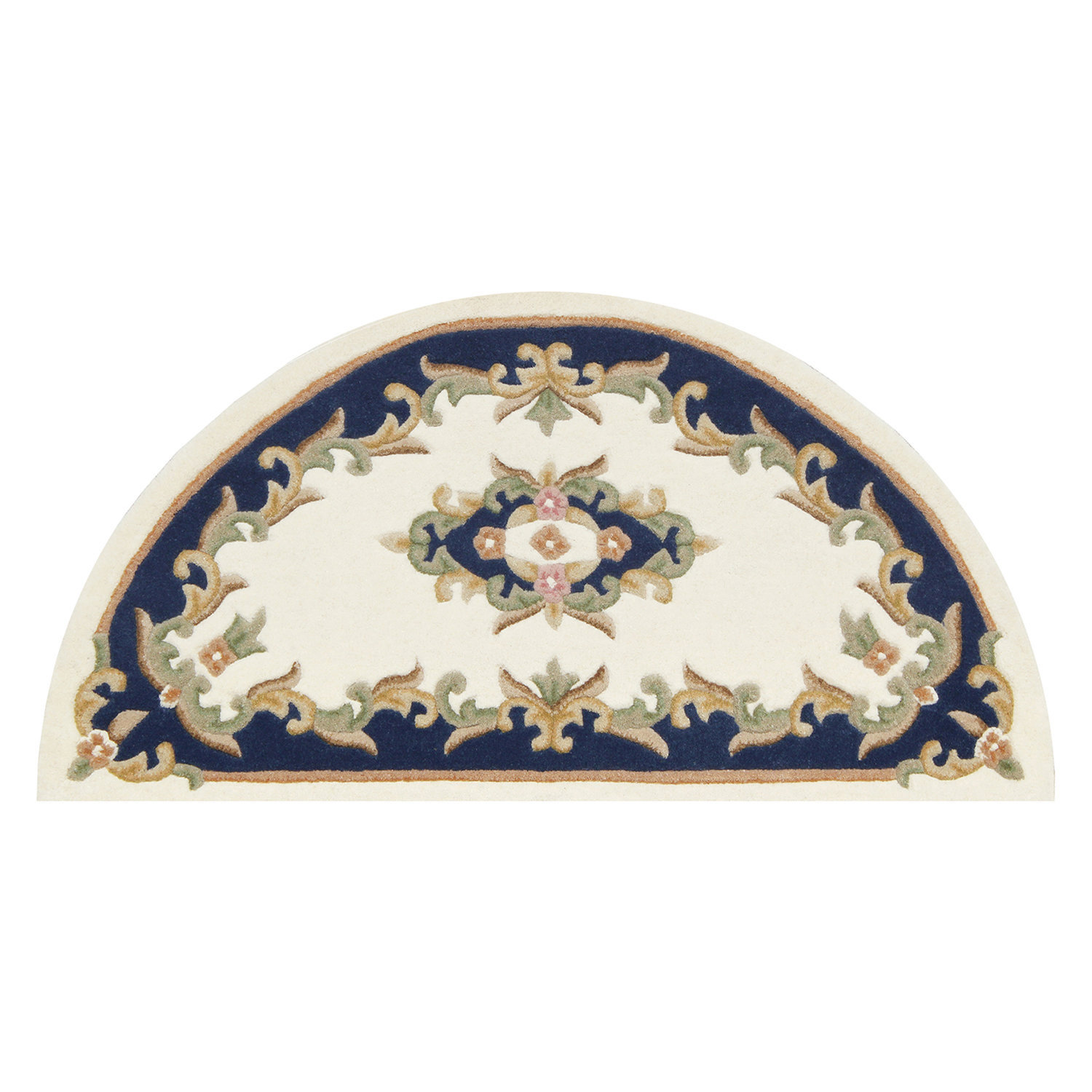 Royal Cream Blue Half Moon Rug
