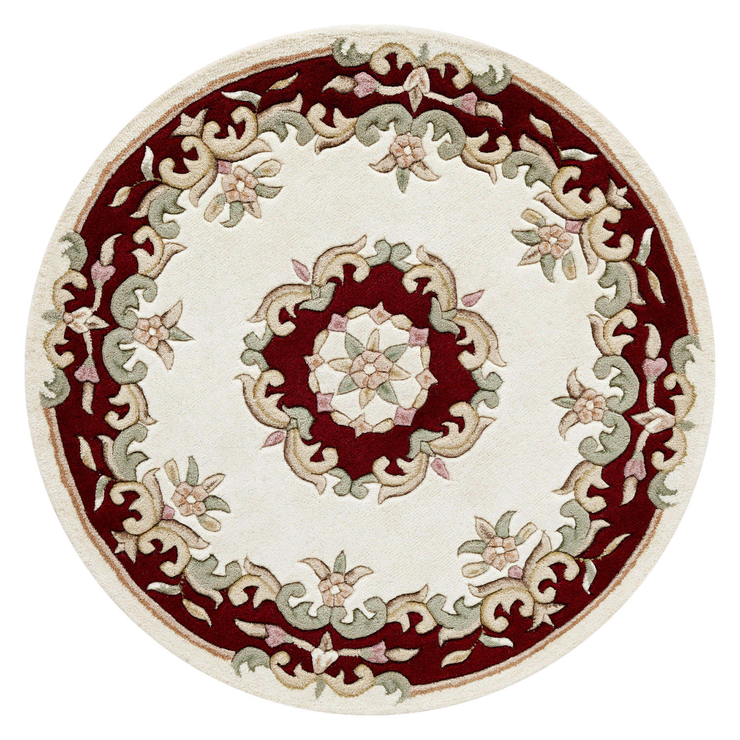 Royal Cream Red Circle Rug