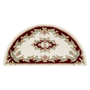 Royal Cream Red Half Moon Rug