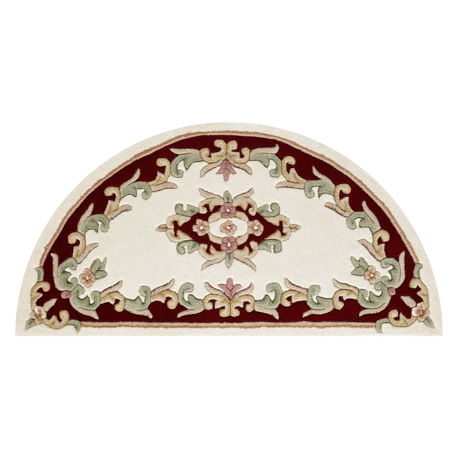 Royal Cream Red Half Moon Rug