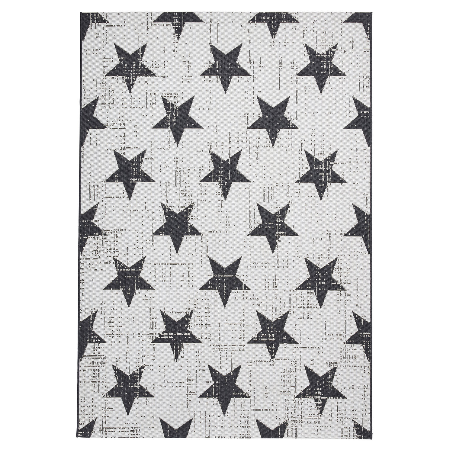 Santa Monica 48648 White Black Rug