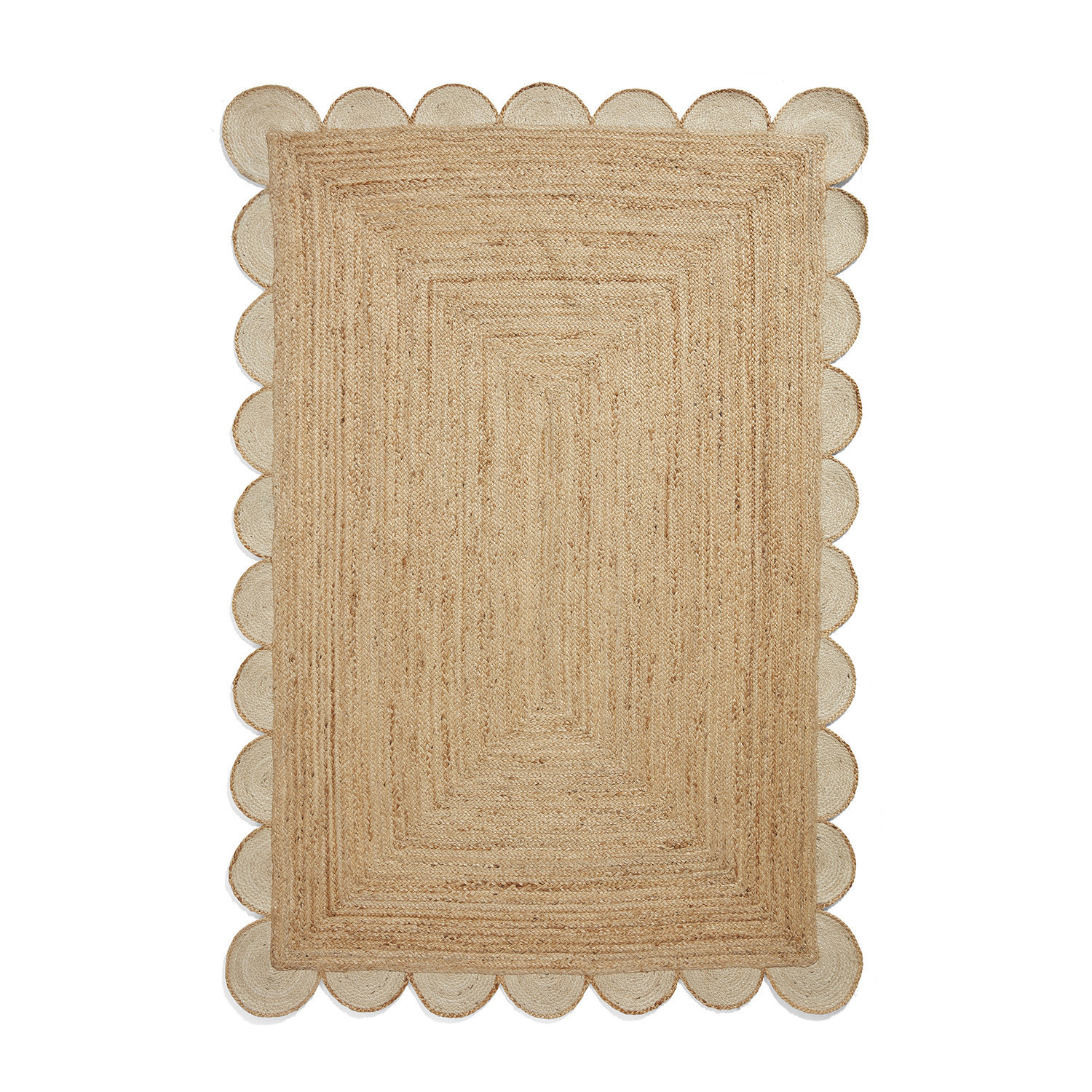 Savannah Scallop Jute Cream Circle Rug