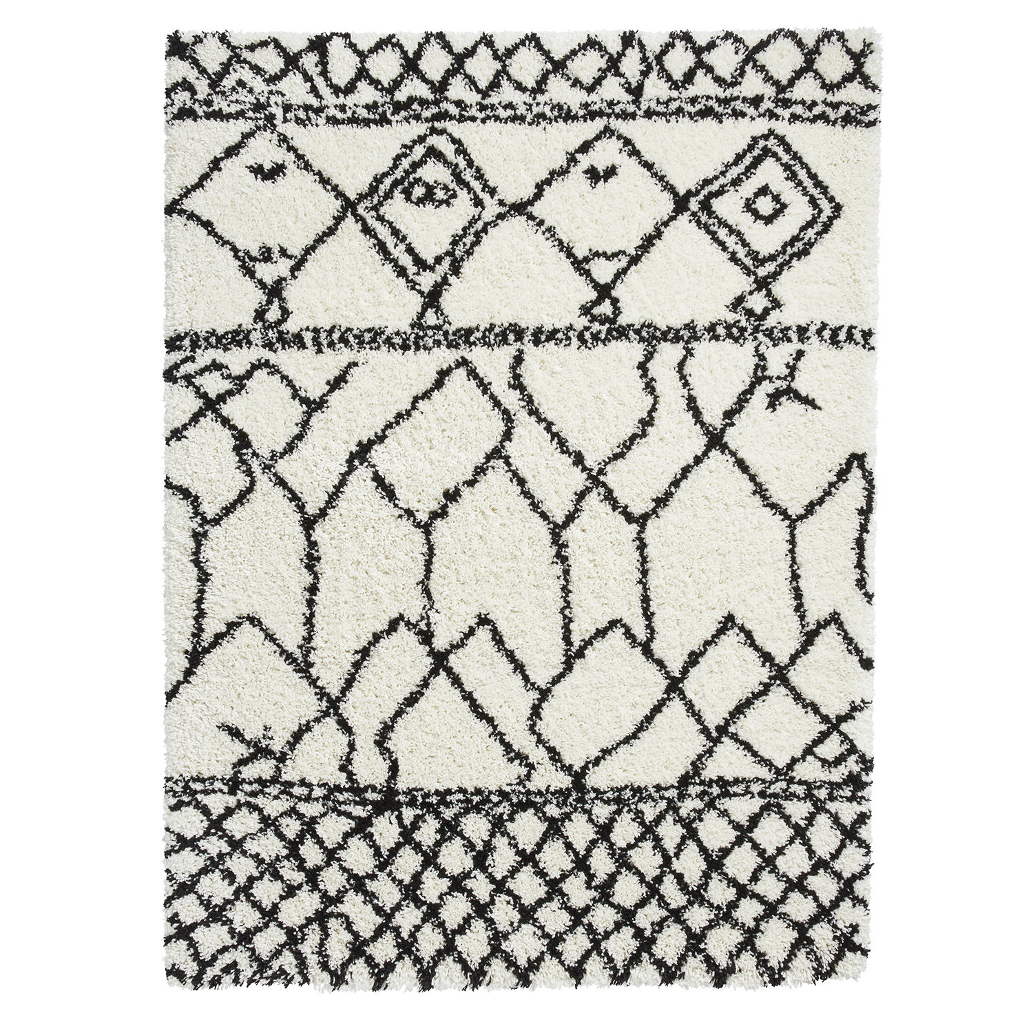 Scandi Berber G276 White Black Rug