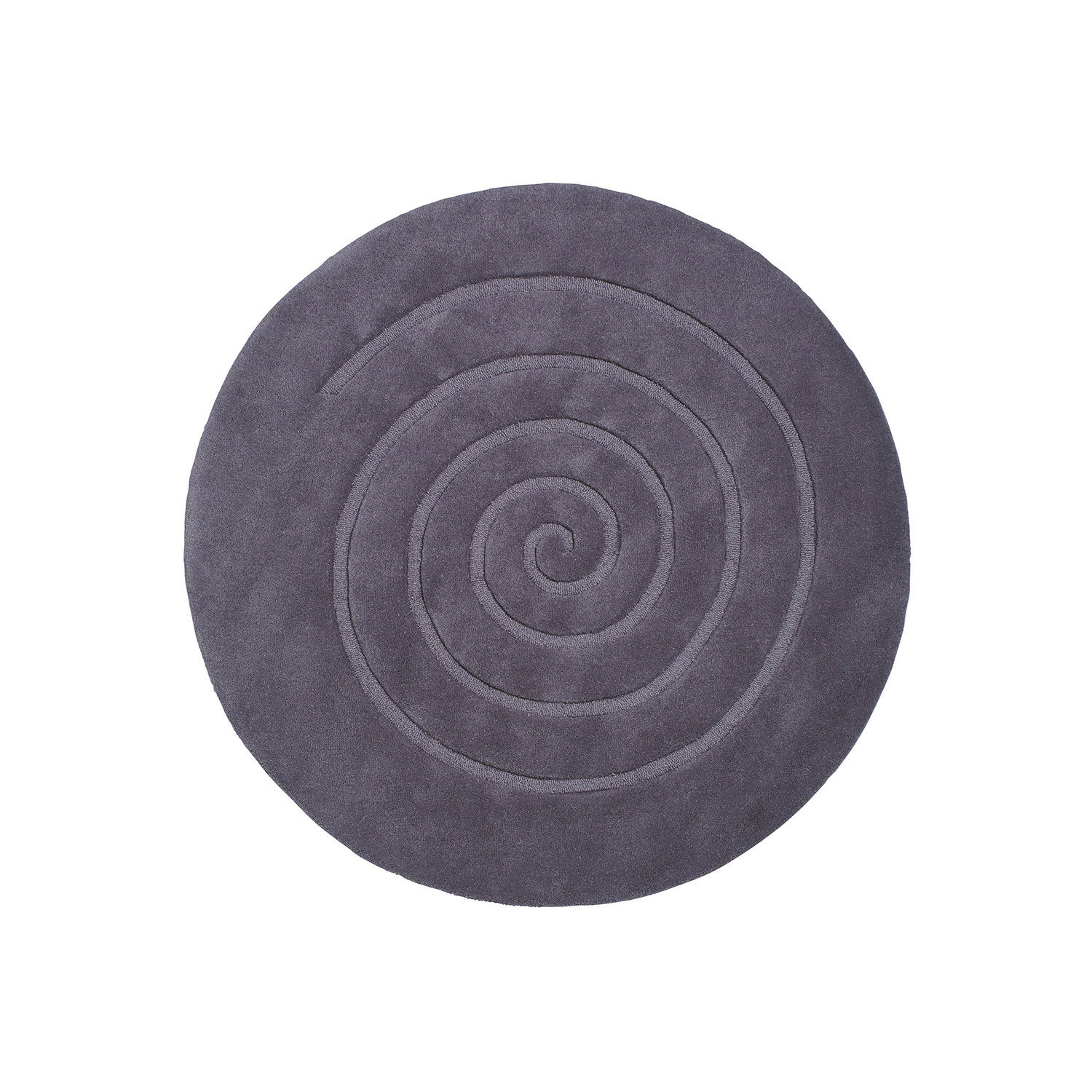 Spiral Grey Circle Rug