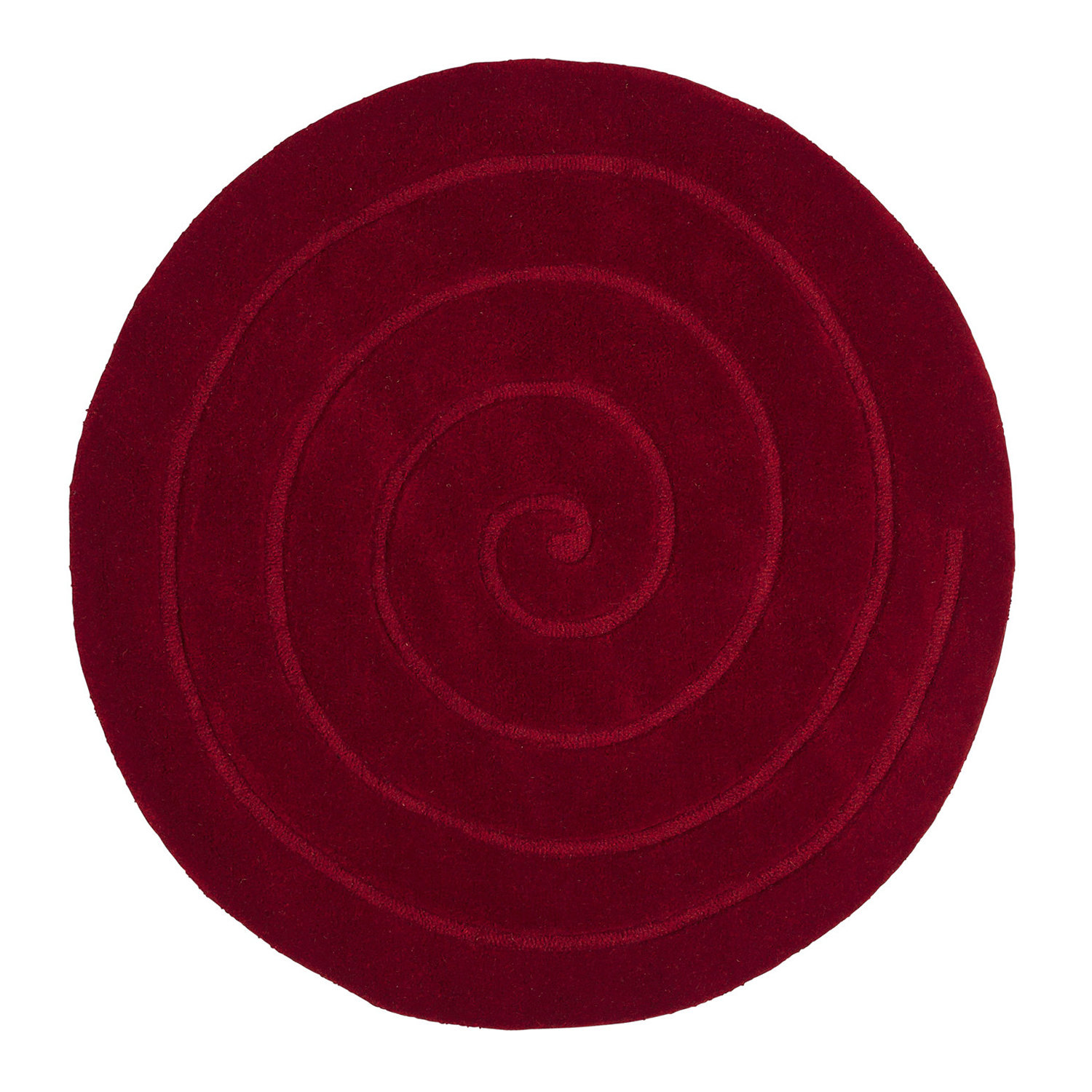Spiral Red Circle Rug