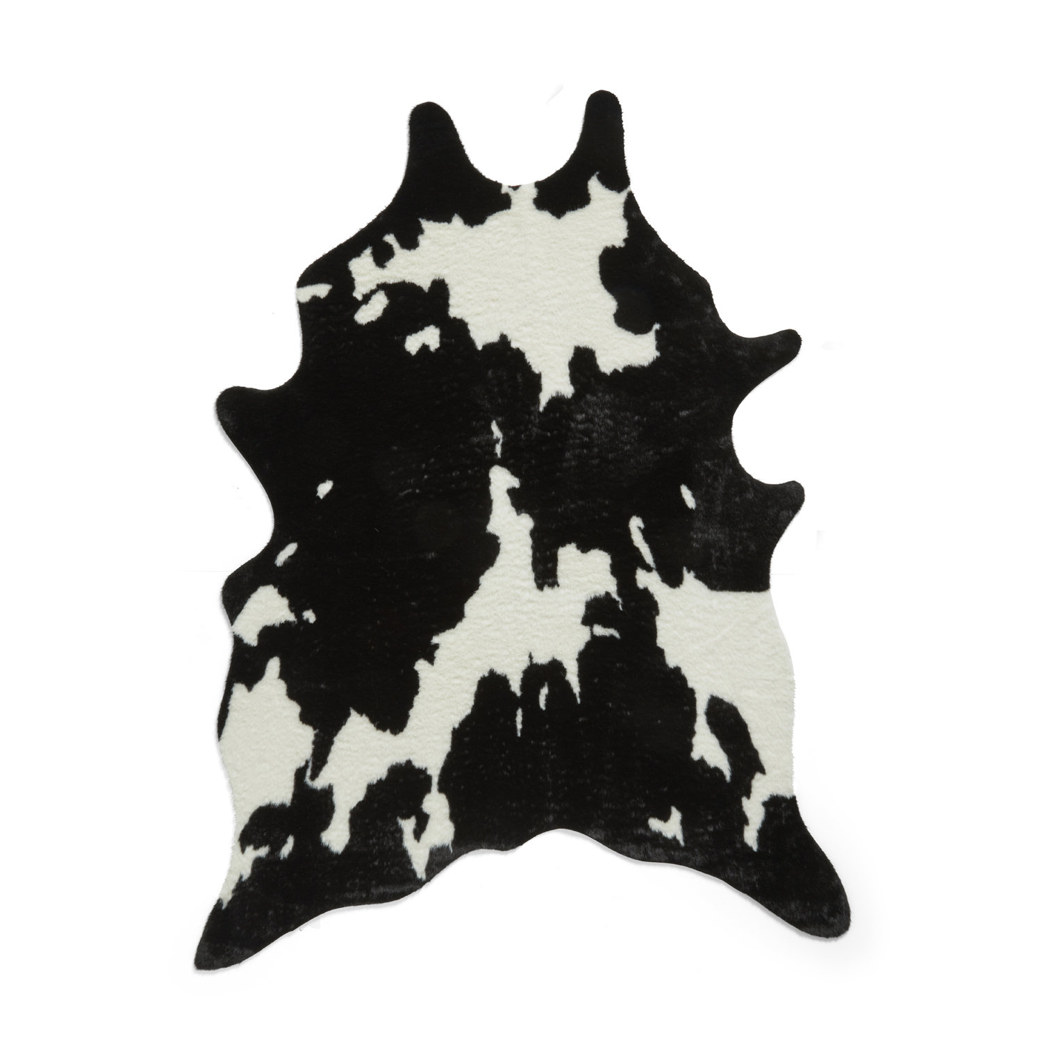 Faux Fur Cow Print Black White Sheepskin