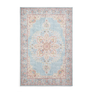 Zahra Washable S0063 Blue Beige Rug