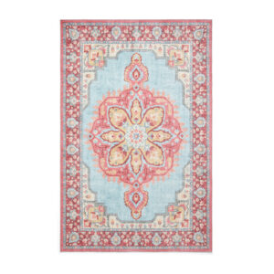 Zahra Washable S0063 Blue Red Rug