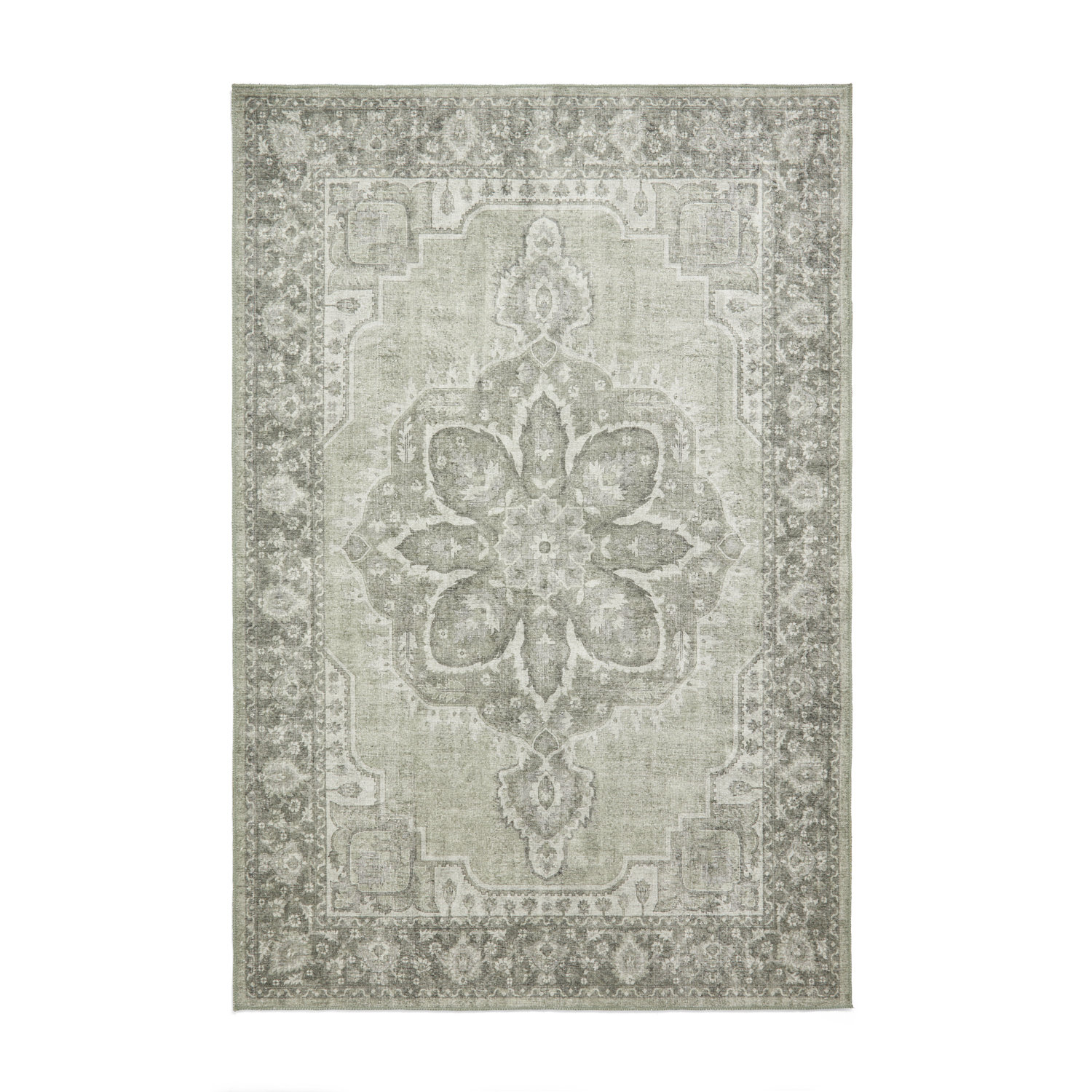 Zahra Washable S0063 Green Rug