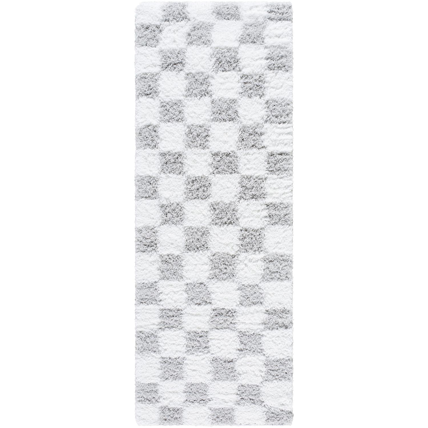 Urban USG2349 Light Grey Checkered Runner